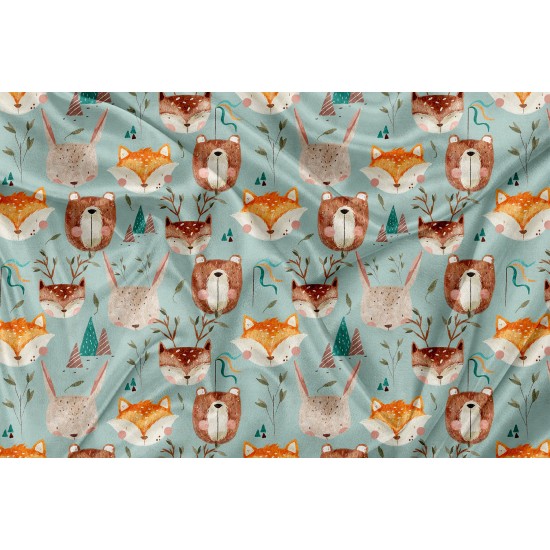 Printed Cuddle Minky Woodland friends - PRINT IN QUEBEC IN OUR WORKSHOP